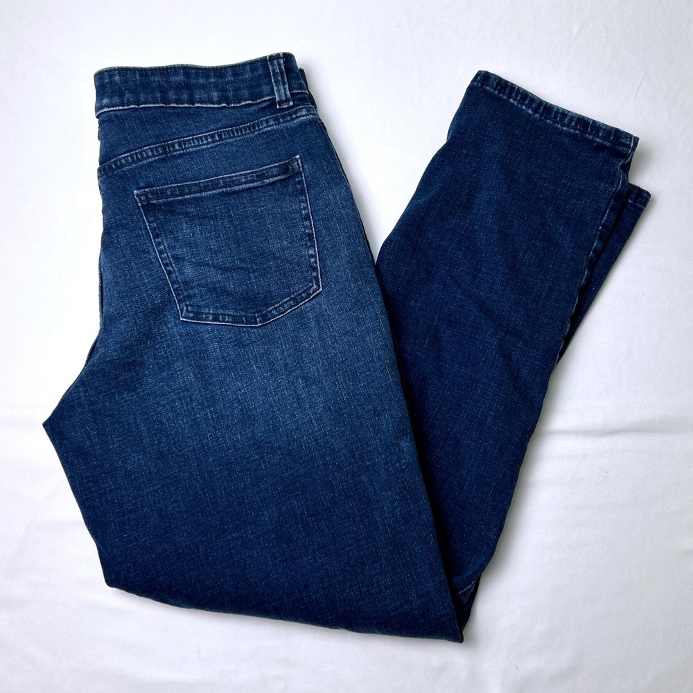 Talbots Womens Simply Flattering Boyfriend Stretch Denim Jeans Size 8 Blue Ocean